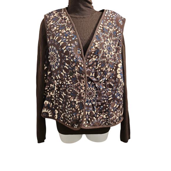 Ichi IHGOZIMA Coffee Bean, Reversible Sherpa Gilet Waistcoat, Size 36 (Med) - Picture 6 of 10